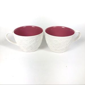 Starbucks White & Pink Coffee Mug Set